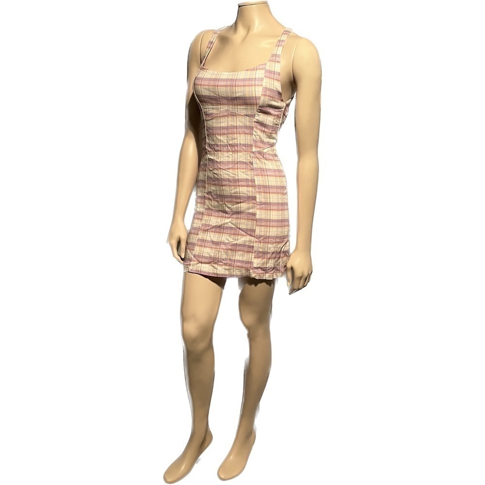 NWOT Intimately Free People Just Peachy Plaid mini dress